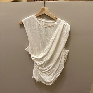 NIC+ZOE White Draped Sleeveless Blouse